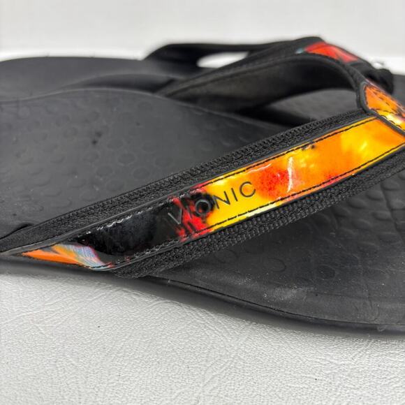 Vionic Tide II Flip Flop Sandals Size 8.5 Black Multi Toe Post Thong Orthotic - Picture 4 of 9